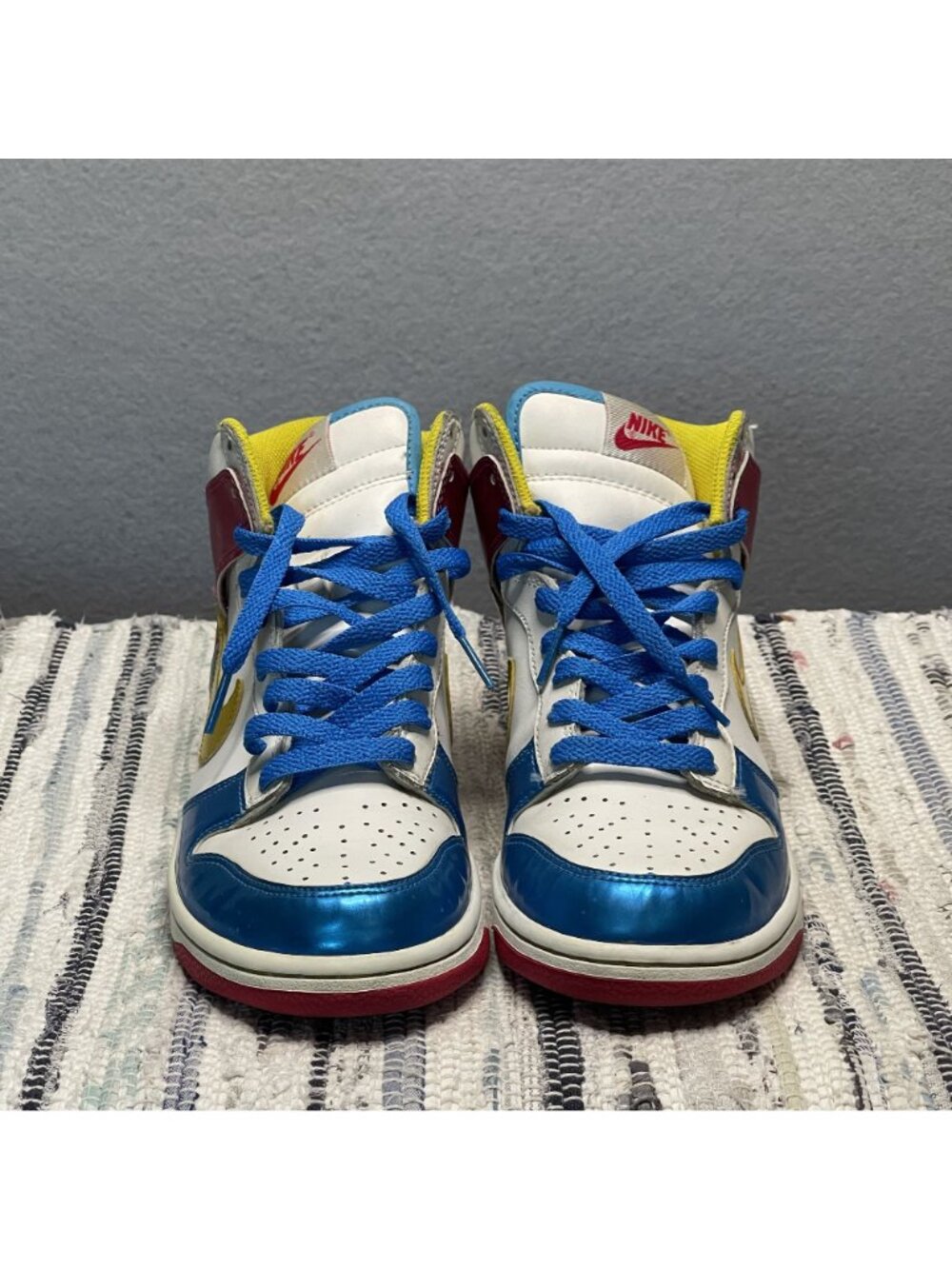 Nike Dunk High GS Youth 6.5 Womens Size 8 Multicolor Patent Leather Sneakers - Picture 2 of 10